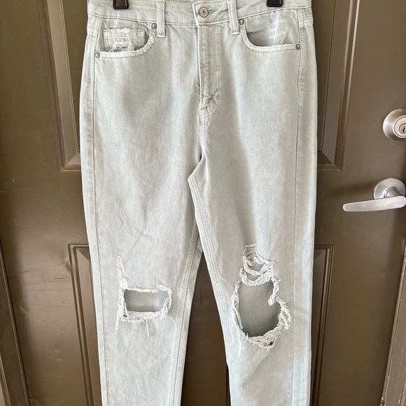 American Eagle Mom Straight Jeans 10 Olive Green - Picture 11 of 12